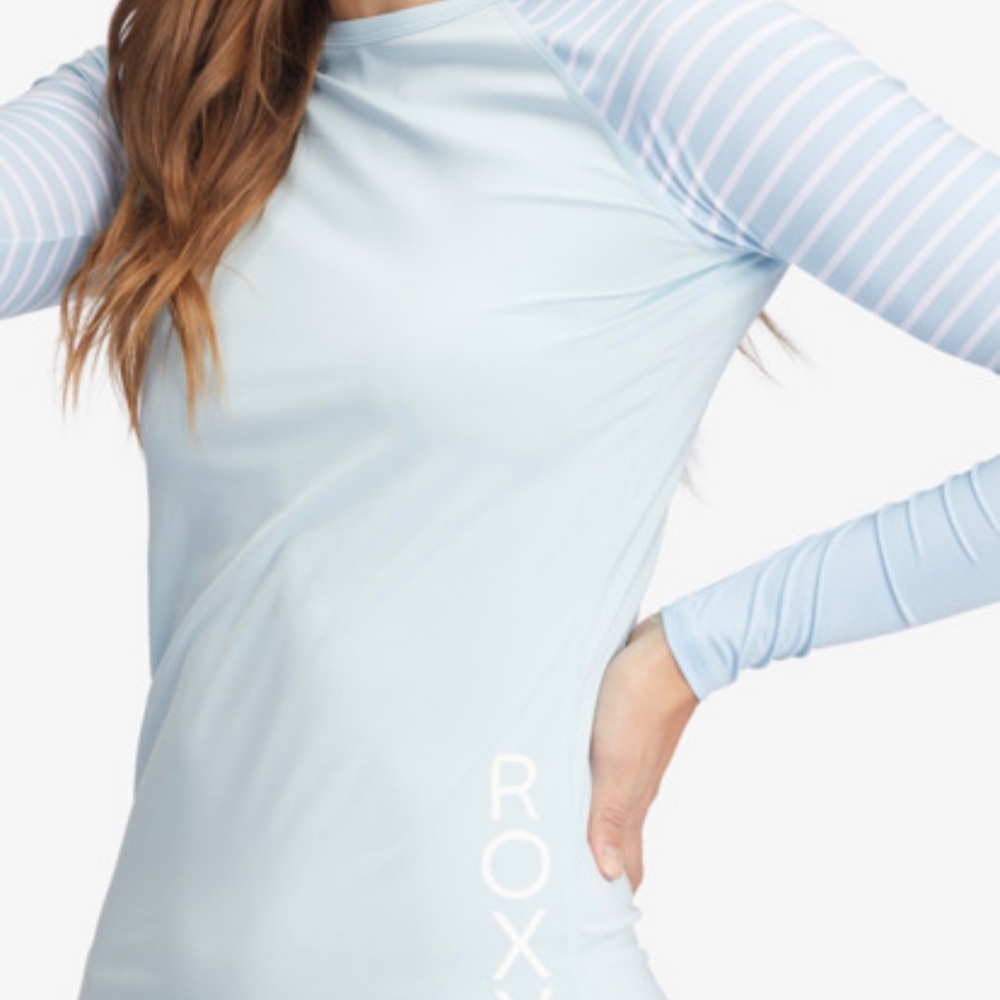 ROXY light blue king sleeve rash guard brand new tags on XL